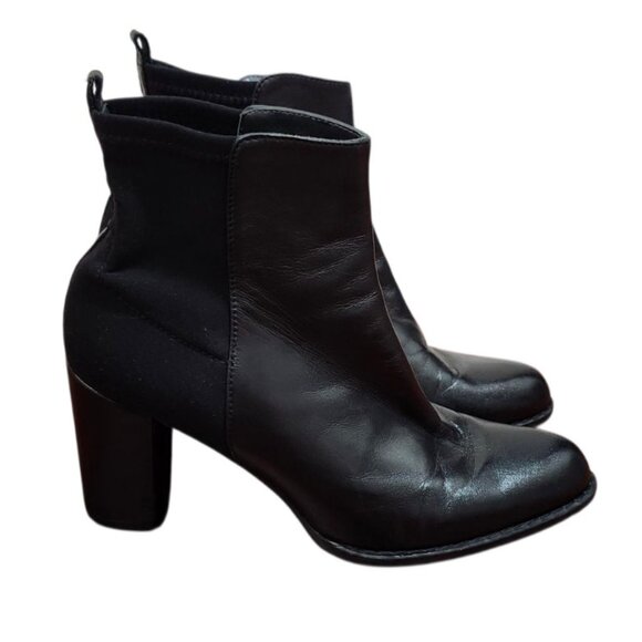 Stuart Weitzman Harper 80 Black Leather Booties Size 7.5 M - Picture 3 of 14